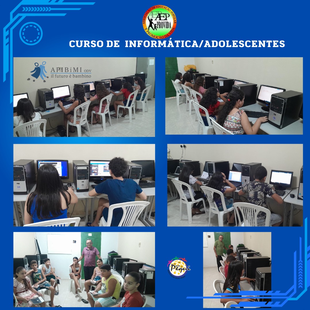 Aulas de informática promovidas pela AEP Provida